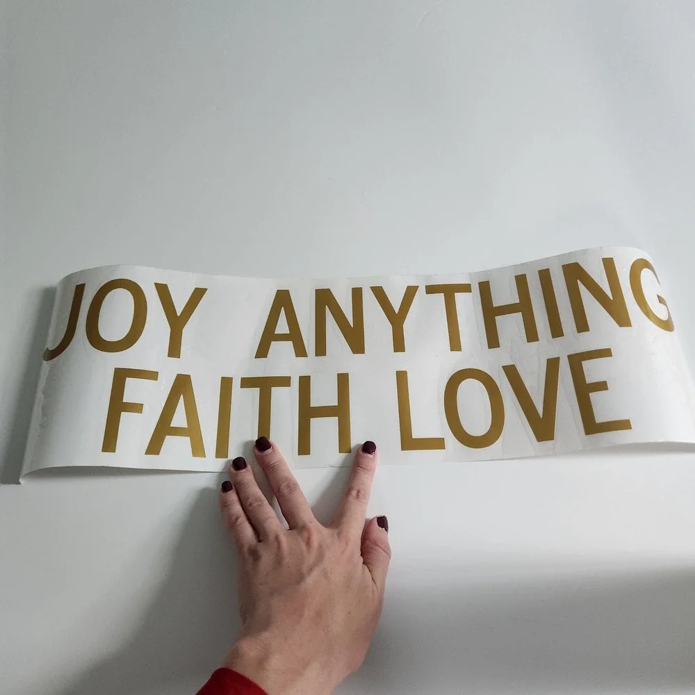 Urban House Design Vinyl‎ Wall Art JOY Unspeakable FAITH Unsinkable LOVE NEW